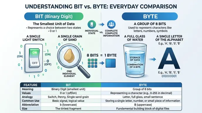 Bit or Byte in Everyday Examples