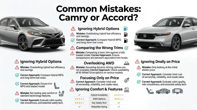 Common Mistakes When Comparing Camry or Accord