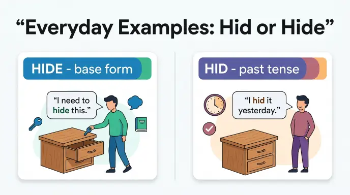 Hid or Hide in Everyday Examples