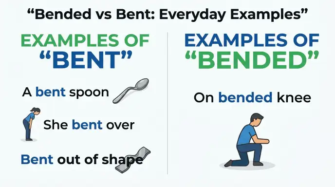 Bended or Bent in Everyday Examples