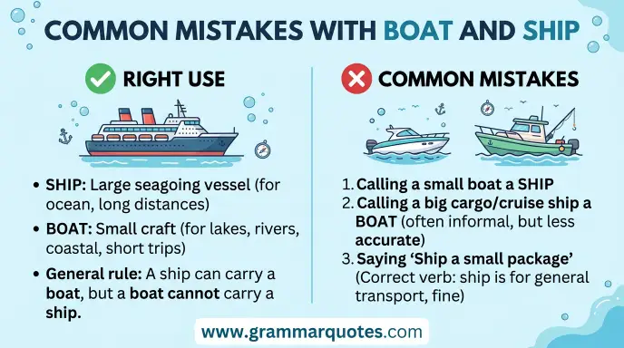 Common Mistakes With Boat and Ship
