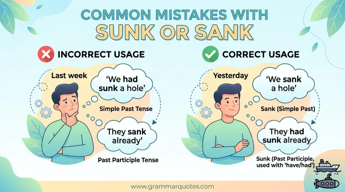 Common Mistakes With Sunk or Sank