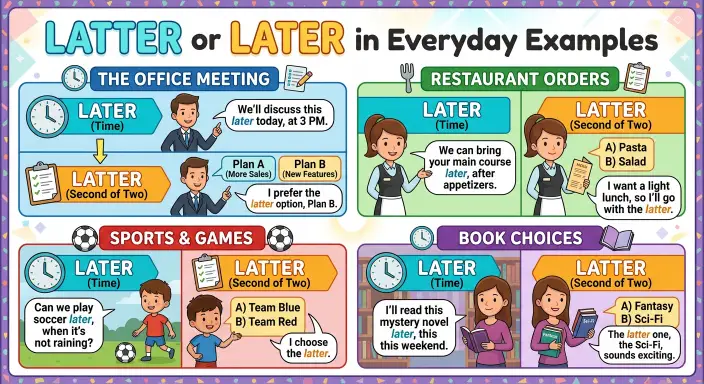 Latter or Later in Everyday Examples