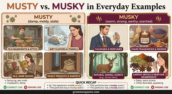 Musty and Musky in Everyday Examples