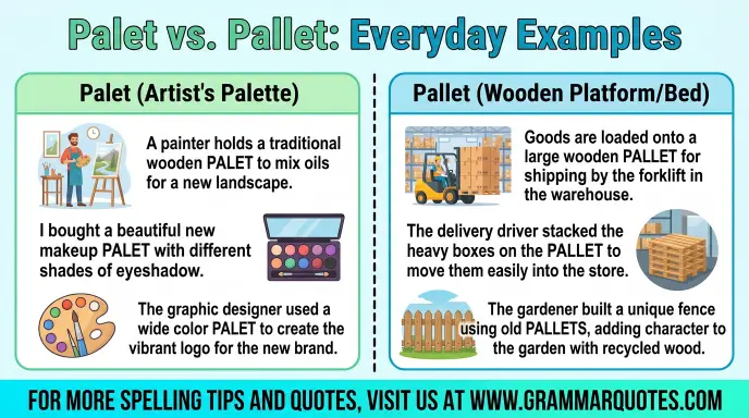 Palet or Pallet in Everyday Examples