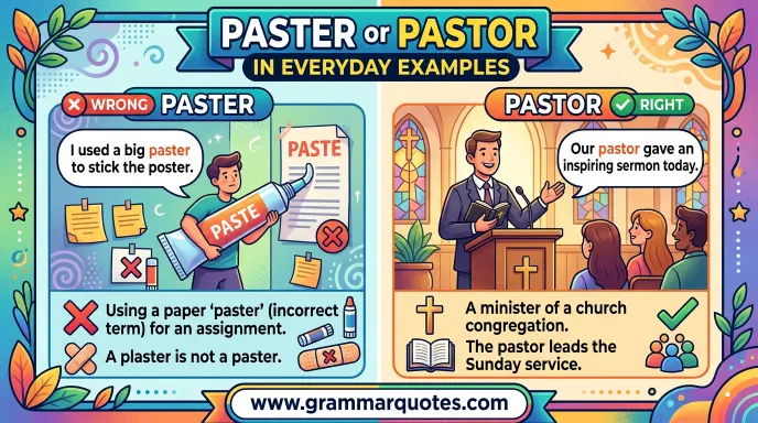 Paster or Pastor in Everyday Examples