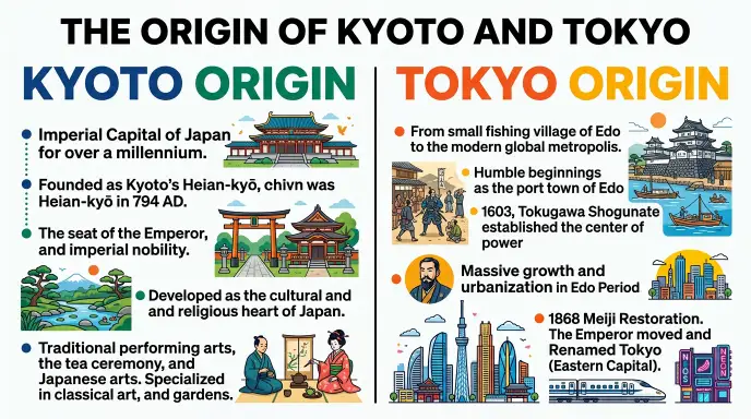 The Origin of Kyoto and Tokyo