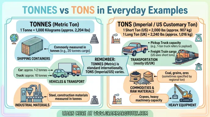 Tonnes vs Tons in Everyday Examples