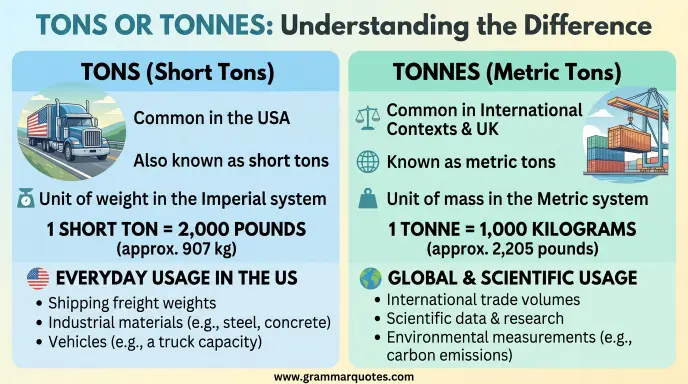 Tons or Tonnes