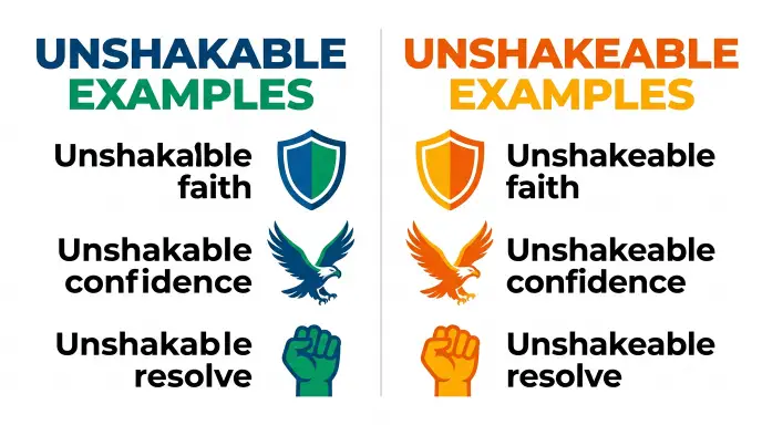 Unshakable or Unshakeable in Everyday Examples