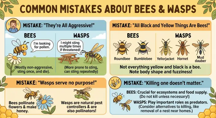 Common Mistakes About Bees and Wasps