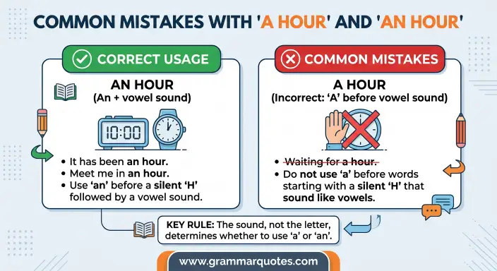 Common Mistakes With “A Hour” and “An Hour”