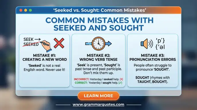 Common Mistakes with Seeked and Sought