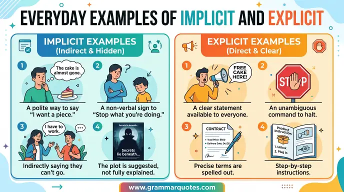 Everyday Examples of Implicit and Explicit
