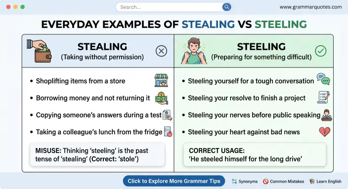 Everyday Examples of Stealing vs Steeling