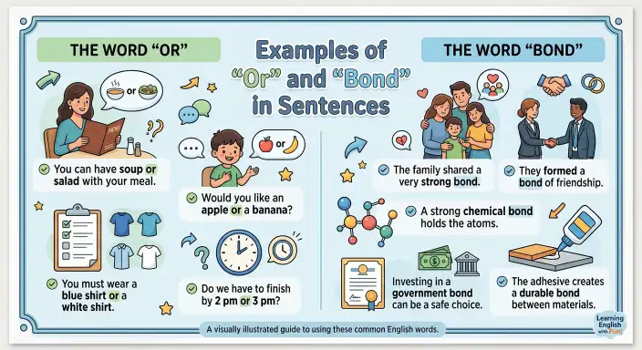 Examples of “Or” and “Bond” in Sentences