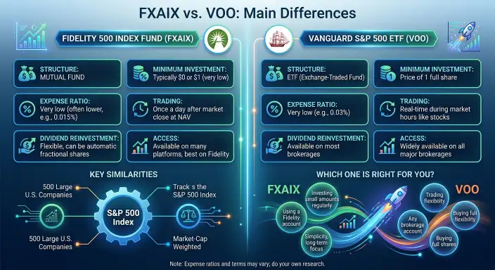 FXAIX or VOO: Main Differences