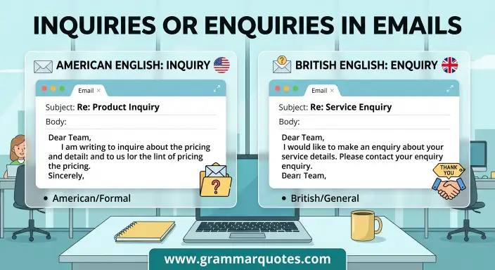 Inquiries or Enquiries in Emails
