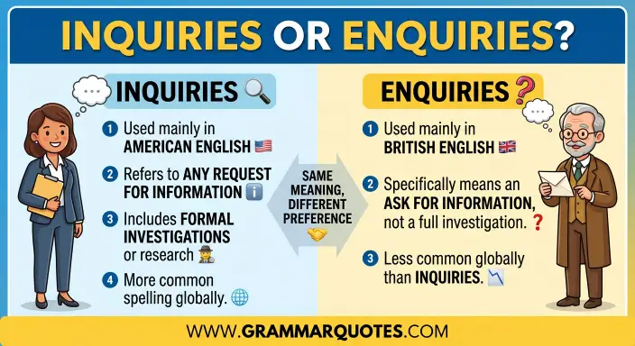 inquiries or enquiries