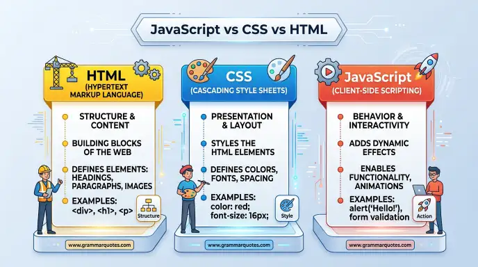 JavaScript vs CSS vs HTML