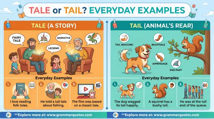 Tale vs Tail in Everyday Examples