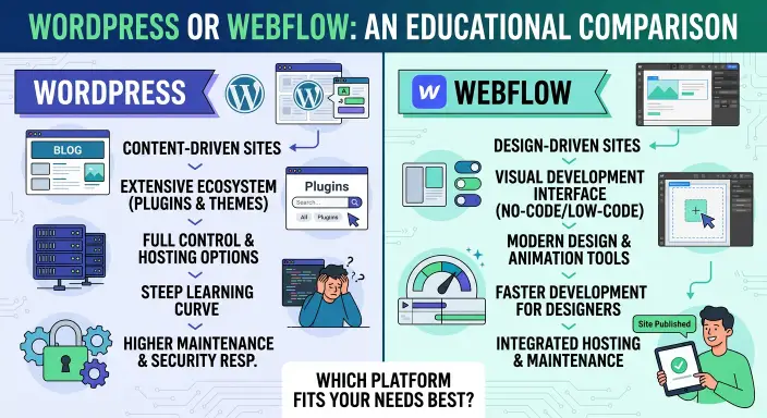 wordpress or webflow